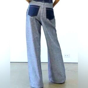 Zara Inside Out Wide Leg Denim Jeans Size 8 NWT